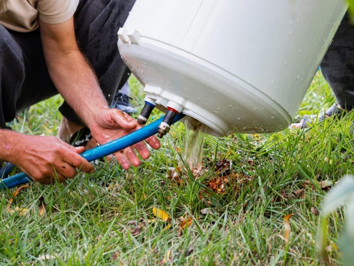 flushing water heater